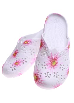 Plażowe biało różowe klapki damskie /F1-1 16536 T191/ ze sklepu Pantofelek24.pl w kategorii Klapki damskie - zdjęcie 173757989