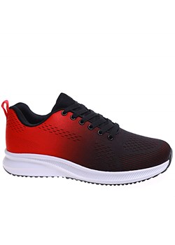 Czerwono czarne wiązane męskie buty sportowe /C2-1 16527 T433/ ze sklepu Pantofelek24.pl w kategorii Buty sportowe męskie - zdjęcie 173758028