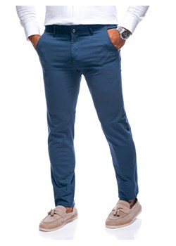 Spodnie męskie chino 1424P - niebieskie ze sklepu Edoti w kategorii Spodnie męskie - zdjęcie 173758289