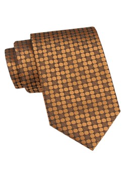 Męski Krawat - Angelo di Monti - Złoty w Gęste Grochy KRADM2165 ze sklepu JegoSzafa.pl w kategorii Krawaty - zdjęcie 173758357