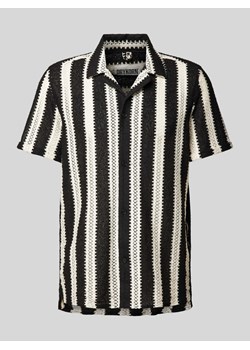 Koszula casualowa o kroju regular fit z ażurowym wzorem model ‘BIJAN’ ze sklepu Peek&Cloppenburg  w kategorii Koszule męskie - zdjęcie 173760529
