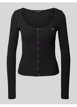 Bluzka o kroju slim fit z długim rękawem i okrągłym dekoltem model ‘BUTTON THRU’ ze sklepu Peek&Cloppenburg  w kategorii Bluzki damskie - zdjęcie 173760558