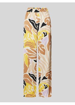 Spodnie materiałowe z szeroką nogawką i elastycznym pasem ze sklepu Peek&Cloppenburg  w kategorii Spodnie damskie - zdjęcie 173760905