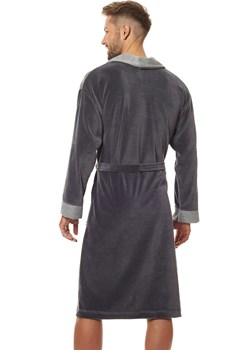 Elegancki szlafrok męski grafitowy 9102, Kolor grafitowy, Rozmiar 2XL, L&amp;L ze sklepu Primodo w kategorii Szlafroki męskie - zdjęcie 173762227