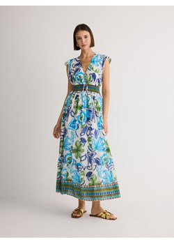 Reserved - Sukienka z bawełny - niebieski ze sklepu Reserved w kategorii Sukienki - zdjęcie 173763708