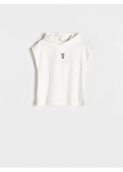 Reserved - T-shirt oversize z kapturem - złamana biel ze sklepu Reserved w kategorii T-shirty chłopięce - zdjęcie 173763977