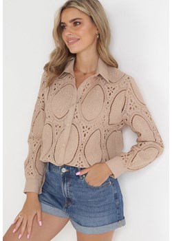 Beżowa Koszula Koronkowa Coillie ze sklepu Born2be Odzież w kategorii Koszule damskie - zdjęcie 173764357