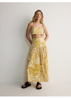 Reserved - Wzorzysta spódnica maxi - musztardowy ze sklepu Reserved w kategorii Spódnice - zdjęcie 173765458