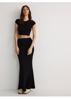 Reserved - Dzianinowa spódnica z wiskozy - czarny ze sklepu Reserved w kategorii Spódnice - zdjęcie 173765737