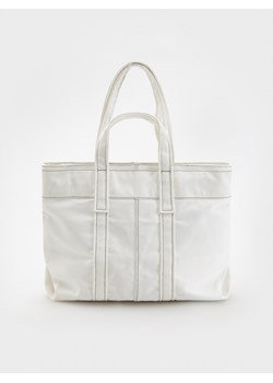 Reserved - Bawełniana torebka shopper - biały ze sklepu Reserved w kategorii Torebki damskie - zdjęcie 173766477