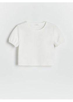 Reserved - Bluzka z bawełną - biały ze sklepu Reserved w kategorii Bluzki dziewczęce - zdjęcie 173766719