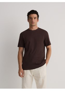 Reserved - T-shirt regular z aplikacją - ciemnobrązowy ze sklepu Reserved w kategorii T-shirty męskie - zdjęcie 173766757