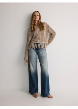 Reserved - Sweter z frędzlami - beżowy ze sklepu Reserved w kategorii Swetry damskie - zdjęcie 173766855