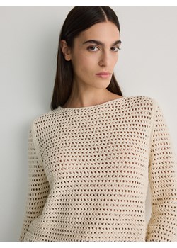 Reserved - Ażurowy sweter - kremowy ze sklepu Reserved w kategorii Swetry damskie - zdjęcie 173766976