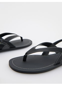 Reserved - Skórzane sandały z paskami - czarny ze sklepu Reserved w kategorii Sandały damskie - zdjęcie 173767139