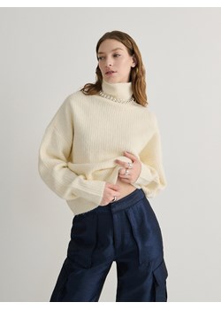Reserved - Sweter z domieszką wełny - biały ze sklepu Reserved w kategorii Swetry damskie - zdjęcie 173767196