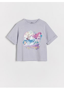 Reserved - T-shirt z nadrukim Mała Syrenka - jasnoszary ze sklepu Reserved w kategorii Bluzki dziewczęce - zdjęcie 173767548