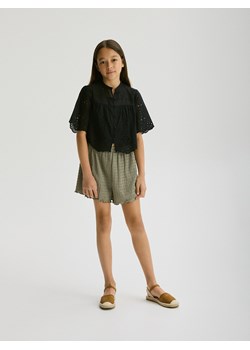 Reserved - Ażurowa koszula z bawełny - czarny ze sklepu Reserved w kategorii Koszule dziewczęce - zdjęcie 173767739