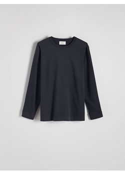 Reserved - Bawełniany longsleeve - ciemnoszary ze sklepu Reserved w kategorii T-shirty męskie - zdjęcie 173767755