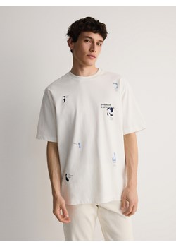 Reserved - T-shirt relaxed fit - złamana biel ze sklepu Reserved w kategorii T-shirty męskie - zdjęcie 173767879