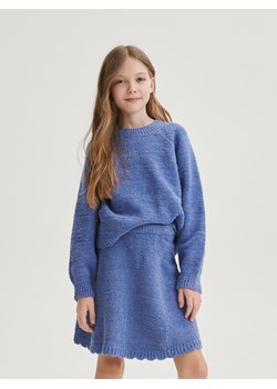 Reserved - Dzianinowa spódnica - niebieski ze sklepu Reserved w kategorii Spódnice dziewczęce - zdjęcie 173767887