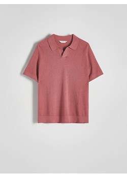 Reserved - Sweter polo z domieszką lyocellu - brudny róż ze sklepu Reserved w kategorii T-shirty męskie - zdjęcie 173767926
