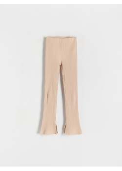 Reserved - Prążkowane legginsy - beżowy ze sklepu Reserved w kategorii Spodnie dziewczęce - zdjęcie 173768185