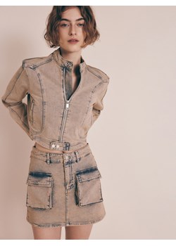 Reserved - Jeansowa spódnica z efektem sprania - niebieski ze sklepu Reserved w kategorii Spódnice - zdjęcie 173768265