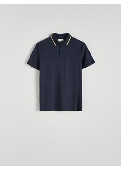 Reserved - Koszulka polo slim z modalem - granatowy ze sklepu Reserved w kategorii T-shirty męskie - zdjęcie 173768386