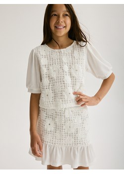Reserved - Ażurowa spódnica - złamana biel ze sklepu Reserved w kategorii Spódnice dziewczęce - zdjęcie 173768439