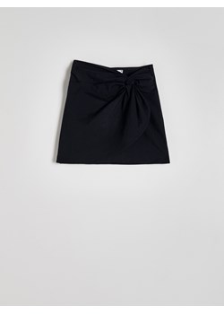 Reserved - Spódnica mini z ozdobnym marszczeniem - czarny ze sklepu Reserved w kategorii Spódnice - zdjęcie 173769096