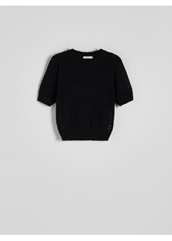 Reserved - Sweter o strukturalnym splocie - czarny ze sklepu Reserved w kategorii Swetry damskie - zdjęcie 173769129