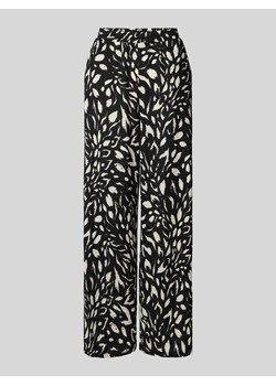 Spodnie materiałowe z wysokim stanem,szeroką nogawką i fakturowanym wzorem model ‘AYA BEA’ ze sklepu Peek&Cloppenburg  w kategorii Spodnie damskie - zdjęcie 173769675