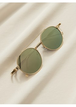 Okulary damskie przeciwsłoneczne 077ALR - złote/zielone ze sklepu Edoti w kategorii Okulary przeciwsłoneczne damskie - zdjęcie 173769969