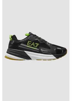 EA7 Czarne sneakersy z zielonym logo, Wybierz rozmiar 44 2/3 ze sklepu outfit.pl w kategorii Buty sportowe męskie - zdjęcie 173771277