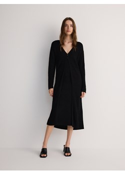 Reserved - Dzianinowa sukienka maxi - czarny ze sklepu Reserved w kategorii Sukienki - zdjęcie 173771717