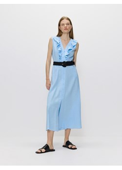 Reserved - Sukienka z lnem - jasnoniebieski ze sklepu Reserved w kategorii Sukienki - zdjęcie 173772146