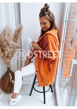 Płaszcz damski alpaka RITA pomarańczowy Dstreet NY0594 ze sklepu DSTREET.PL w kategorii Płaszcze damskie - zdjęcie 173772215