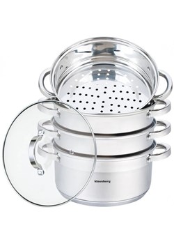 5 elementowy komplet garnków na parę 24cm L4-K79 ze sklepu Edinos.pl w kategorii Garnki - zdjęcie 173772618