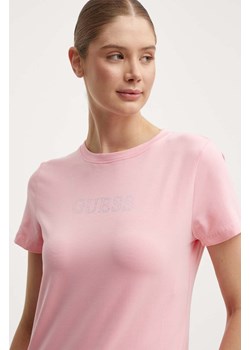 Guess t-shirt BRIANA damski kolor różowy V3BI11 J1314 ze sklepu ANSWEAR.com w kategorii Bluzki damskie - zdjęcie 173772785