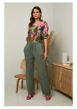 Joséfine Lniane spodnie &quot;Garancel&quot; w kolorze khaki ze sklepu Limango Polska w kategorii Spodnie damskie - zdjęcie 173773035