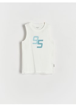 Reserved - T-shirt oversize bez rękawów - złamana biel ze sklepu Reserved w kategorii T-shirty chłopięce - zdjęcie 173774706