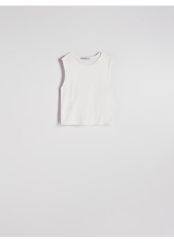 Reserved - Top z wiskozą - biały ze sklepu Reserved w kategorii Bluzki damskie - zdjęcie 173777229