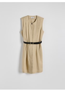 Reserved - Sukienka z lyocellu i lnu - beżowy ze sklepu Reserved w kategorii Sukienki - zdjęcie 173777245