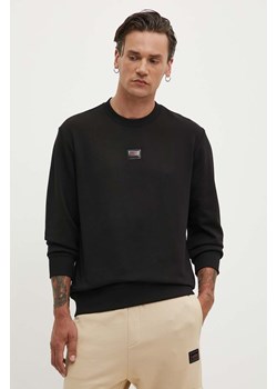 HUGO bluza bawełniana męska kolor czarny z aplikacją 50528174 ze sklepu ANSWEAR.com w kategorii Bluzy męskie - zdjęcie 173779289