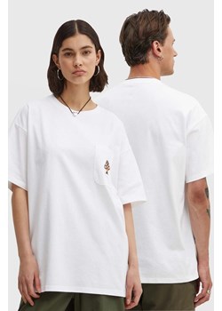 Converse t-shirt bawełniany kolor biały z aplikacją 10026445-A02 ze sklepu ANSWEAR.com w kategorii T-shirty męskie - zdjęcie 173779545
