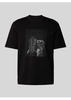 T-shirt z prążkowanym okrągłym dekoltem ze sklepu Peek&Cloppenburg  w kategorii T-shirty męskie - zdjęcie 173779705