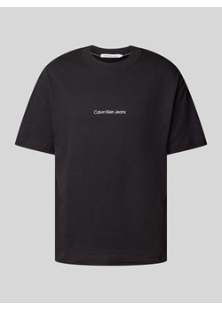 T-shirt z nadrukiem z logo model ‘GRID MONOGRAM’ ze sklepu Peek&Cloppenburg  w kategorii T-shirty męskie - zdjęcie 173780139