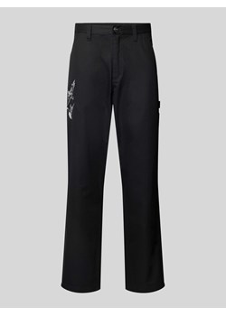 Spodnie o kroju regular fit z wyhaftowanym motywem model ‘DUCKS’ ze sklepu Peek&Cloppenburg  w kategorii Spodnie męskie - zdjęcie 173780326