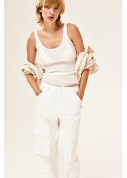 H & M - Koszulka w prążki - Biały ze sklepu H&M w kategorii Bluzki damskie - zdjęcie 173780557